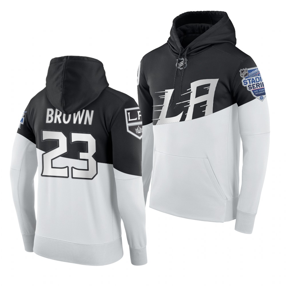 Adidas Los Angeles Kings #23 Dustin Brown Men's 2020 Stadium Series White Black NHL Hoodie